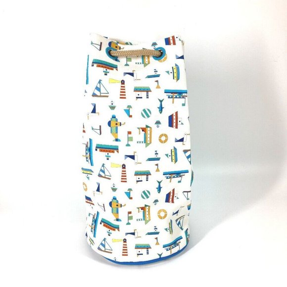 HERMES marine print Petit Chartier Drawstring Shoulder Bag - Picture 1 of 16